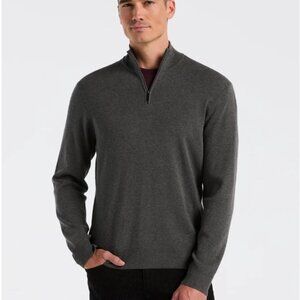 Perry Ellis Navy Sweater Size Large mock neck features a quarter zip